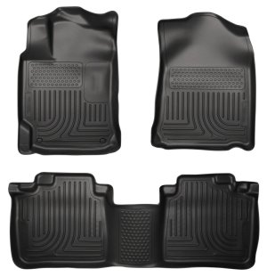 Toyota Venza Floor Liners - Front + Rear (2nd Row) - Husky Liners - WeatherBeater Combo - Black - `09-`11